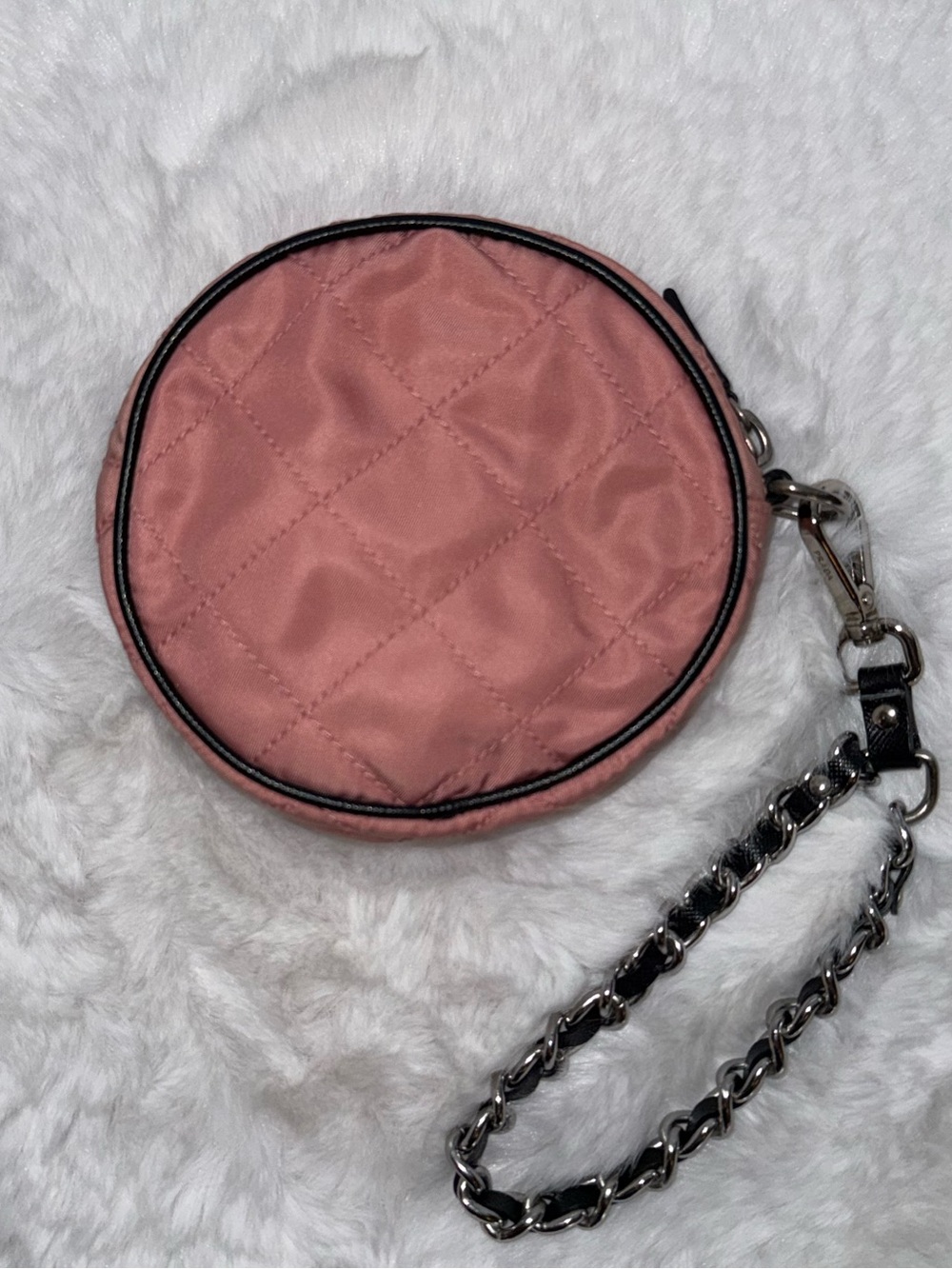 Prada Quilted Round Mini Wristlet Clutch in Dusty Pink - Picture 3 of 13